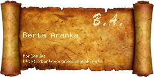 Berta Aranka névjegykártya